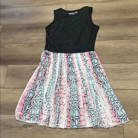 Roberto Cavalli Sport Sporty Dress Snakeskin Skirt Glittery Top - Picture 14 of 16